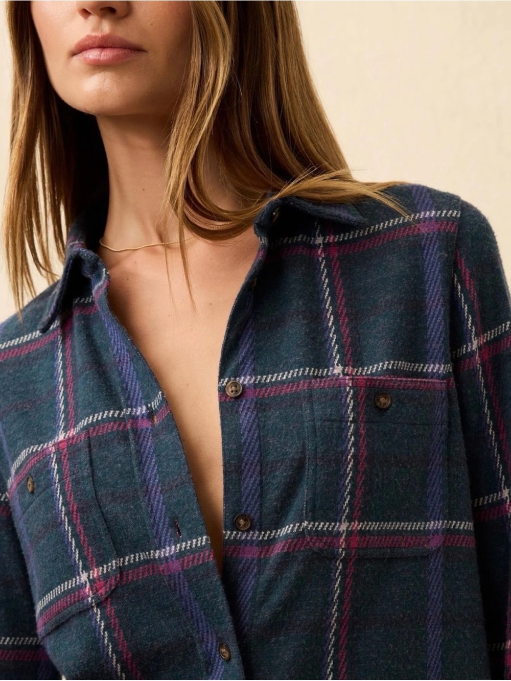 Faherty Legend™ Sweater Shirt Northern Lights Plaid Flannel Size Small